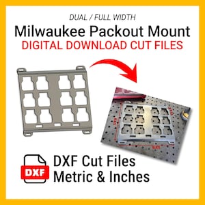 ミルウォーキー パックアウトプレート デュアル/フル幅 DXF ファイル、プラズマレーザー対応、即時ダウンロード、インチ/メートル