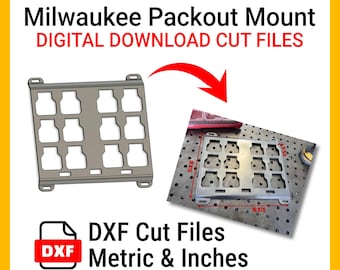 Milwaukee Packout Plate Dual/Full Width DXF File, Plasma Laser Ready, Instant Download, Inches/Metric