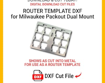 Router Template for Milwaukee Packout Dual Full Width Boxes, Plasma Laser CNC Ready, Instant Download, .125 Off-Set On Inside Vectors