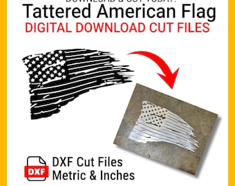 Tattered American Flag DXF Cut File (Digital Download)