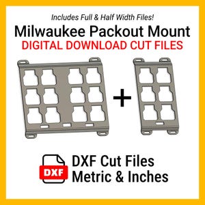 Milwaukee Packout Mount DXF Cut Files (Single/Dual Width, Inches/Metric)