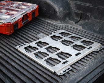 Mounting Plate for Milwaukee Packout Dual Full Width, 14 ga steel, Light Duty, Low-Profile, Raw or Powder Coat Option, USA MADE