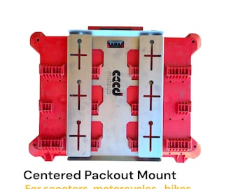 Motorcycle Mount for Milwaukee Packout Full Width (Center Only Mount), Hold Large Toolboxes & Crates, for Bikes, Scooters, ATV
