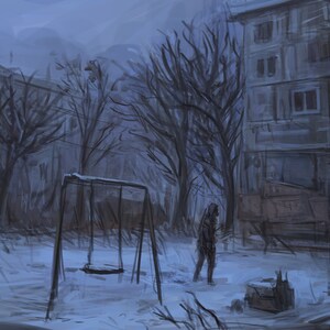 Snowy Landscape Art Print Poster