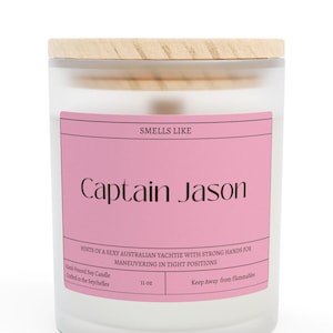Benedendeks kapitein Jason matglazen kaars, ontspannend huisdecor, cadeau voor hem, aromatherapie, huwelijksgunst, verjaardagscadeau, cadeau voor haar