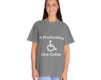 Professional Line Cutter T-Shirt | Minimalist Graphic Crewneck Tee | Statement Humor Cotton Shirt