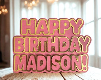 Carte d'anniversaire en superposition 3D personnalisée : carte de voeux faite main avec message personnalisé
