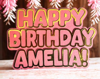 Personalized 3D Layered Birthday Card: Handmade Greeting Card with Custom Message