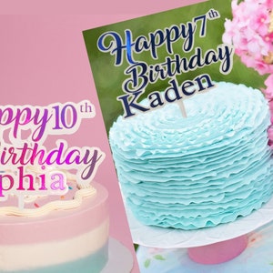 Personalized Birthday Cake Topper: Custom Name & Age - Etsy