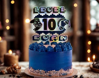 Décoration de jeu d'anniversaire 10 ans pour garçon, Joyeux Topper de gâteau, Décoration de cuisine pour anniversaire, décoration de gâteau pour anniversaire, cadeau pour enfant de 10 ans Décoration de jeu d'anniversaire 10 ans pour garçon, Joyeux Topper de gâteau, Décoration de cuisine pour anniversaire, décoration de gâteau pour anniversaire, cadeau pour enfant de 10 ans
