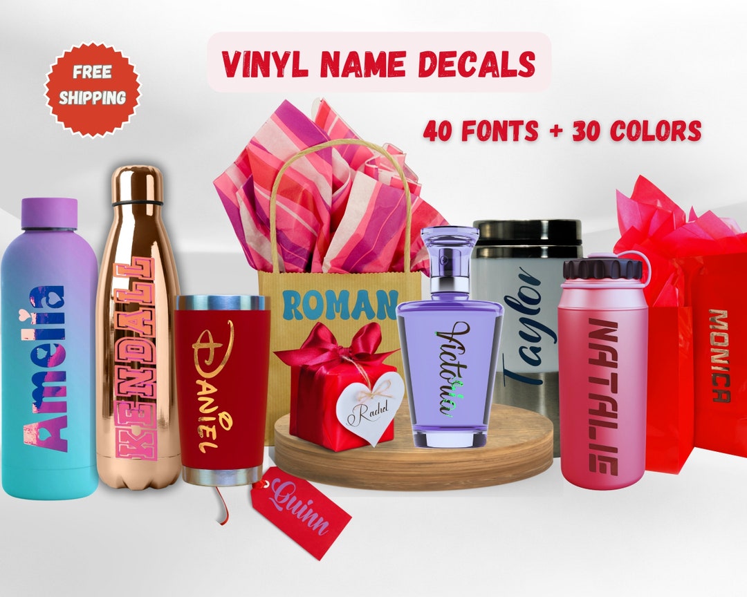 Name Sticker Decal, Custom Decal for Tumbler, Laptop, Personalized Gift ...