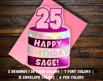 Personalized Handmade Birthday Card: Cake & Foil Design
