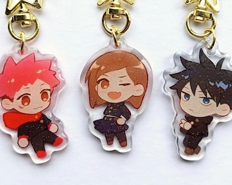 JJK Keychain, Itadori Nobara Megumi acrylic charms, double sided design Jujutsu Kaisen