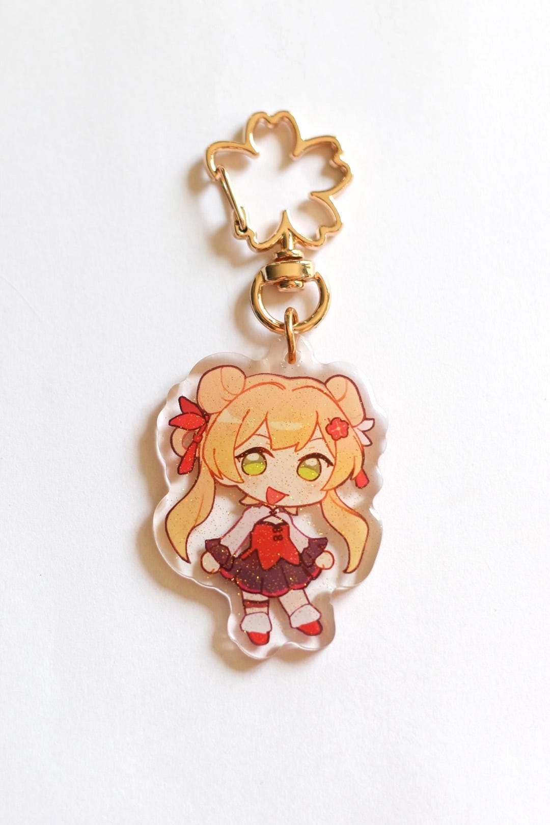 Dokibird Keychain, Doki Lunar New Year Acrylic Charm, Glitter Epoxy ...