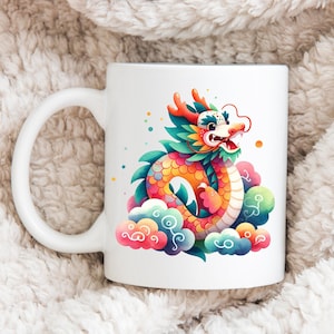 2024 Chinese New Year The Dragon Themed Personalised Coffee Mug 11oz Chinese Zodiac Mug Custom Mug For Gift Slogan Mug Valentine&#39;s Day Gift