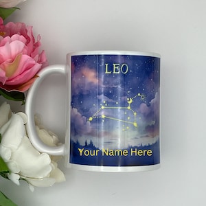 Zodiac Star Sign Themed Personalisierte Konstellation Karte Geschenk Benutzerdefinierte Sternkarte vorhanden Star Engagement Geschenk für Astrologie-Liebhaber Astronomie Becher