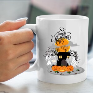 Charming Ghost Mug: Spooky Halloween Pumpkin Spice Sips