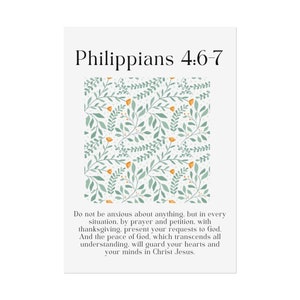 Philippians 4:6-7 Do Not be Anxious, but Present your Requests to God Rolled Poster Bible Verse 5&quot;x7&quot; to 28&quot;x40&quot; Fine Art Matte Semi Gloss