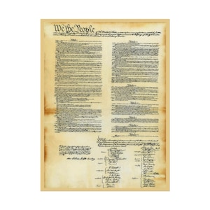 US Constitution Poster USA Historical Document 6&quot;x8&quot; 1776 1787 Americana Constitution God Given Rights