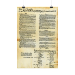 US Constitution Poster USA Historical Document 12