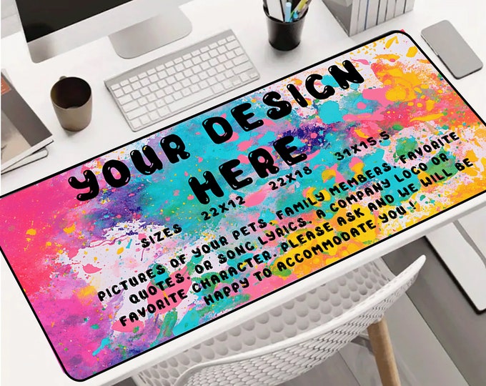 CUSTOM DESK MAT, Large Mouse Pad, Custom Gaming Mouse Pad, Personalized Gift, Mother's Day Gift, Favorite Teacher Nurse Gift, Husband Gift