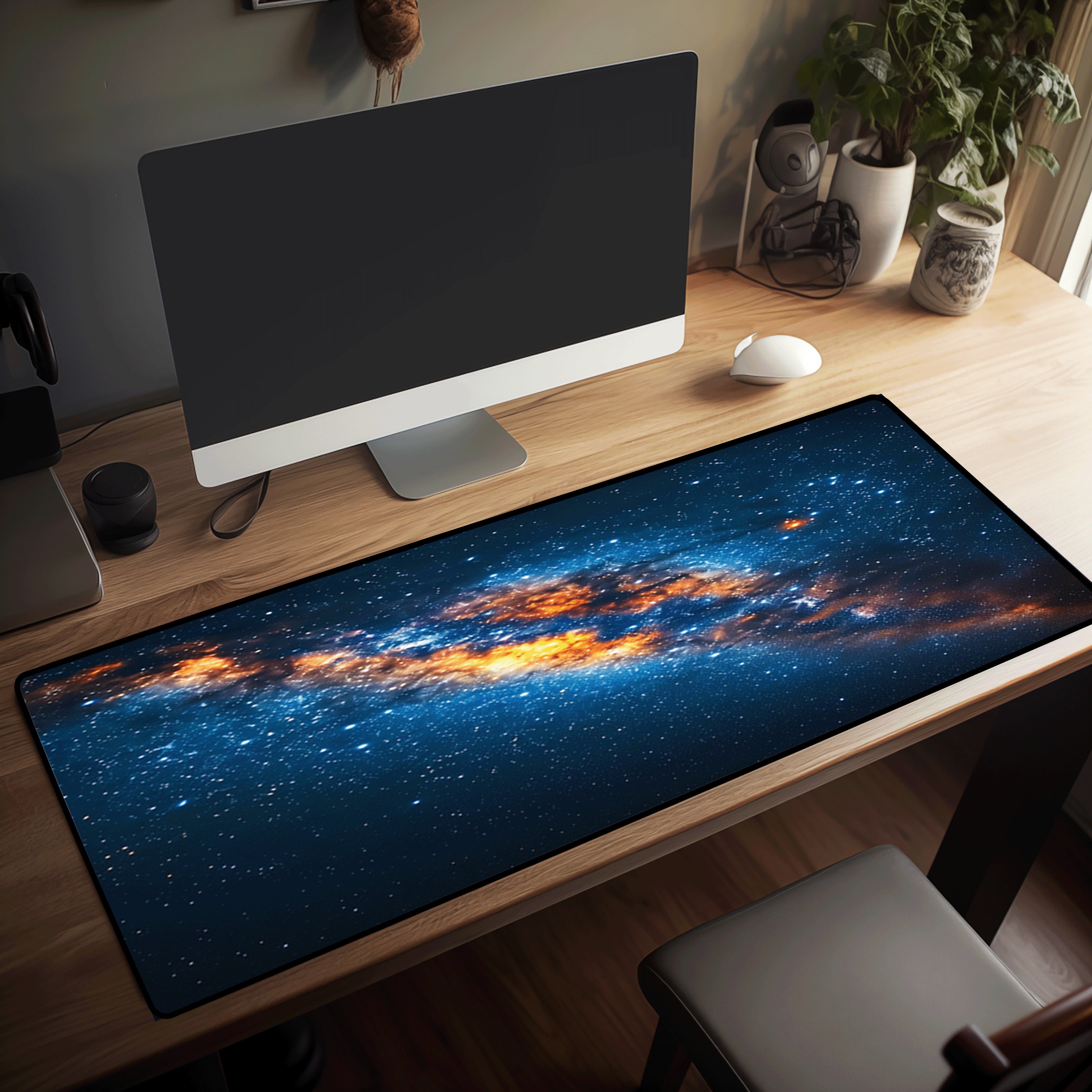 GALAXY DESKMAT, Cute Aesthetic Desk Mat, Aesthetic Galaxy Desk Cover ...