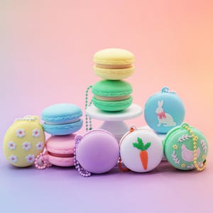 Macaron Fidget Clicker Keychain | 3D Printed Clicky Keycap Fidget | Silent Switch Option | Sensory Clicker | Easter Gift Party Favor