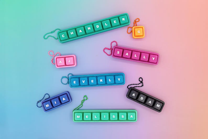 Personalized Name Fidget Clicker Keychain | Customized Clicky Keyboard ...