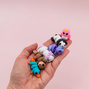 Tiny 3D printed articulated animal fidget toys for easter eggs