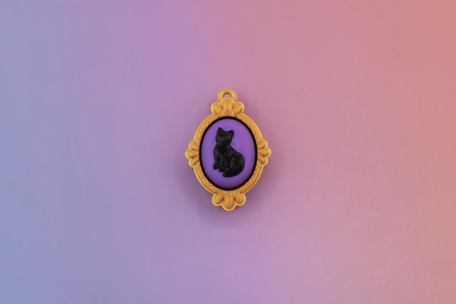 Antique Frame Fidget Clicker Keychain | 3D Printed Black Cat, Bat ...