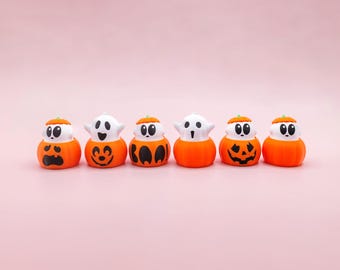 Ghost in Pumpkin Fidget Clicker, Super Clicky 3D Printed Fidgets with Keyboard Switches Inside, Class Gifts, No Candy Treats for Halloween