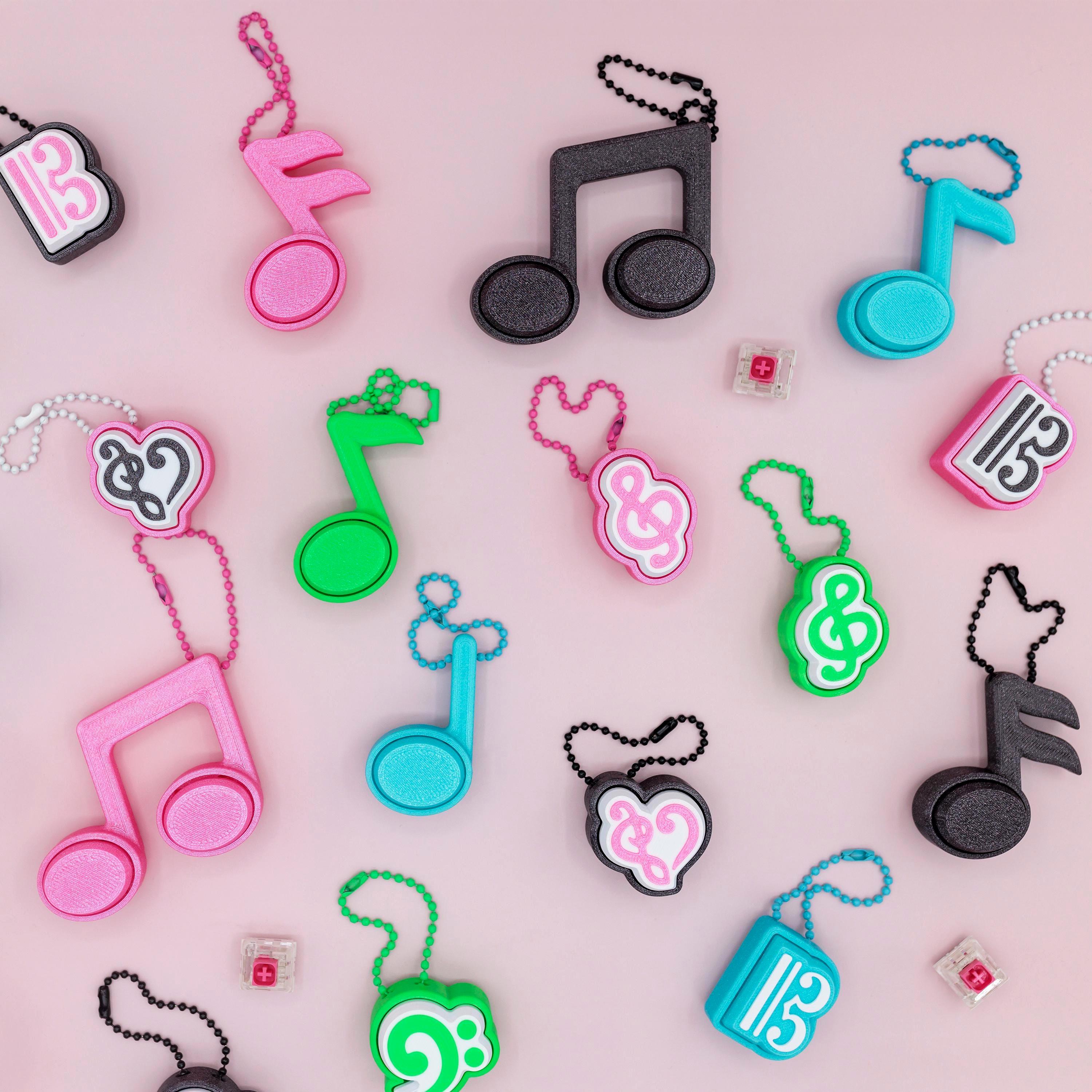 3D Printed Music Notes Fidget Clickers, Super Clicky 3D Printed