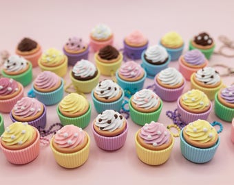 3D Printed Cupcake Fidget Clickers, Super Clicky Fidgets with Keyboard Switches, Unique Non-Food Party Favors, Fun Class Birthday Keychains