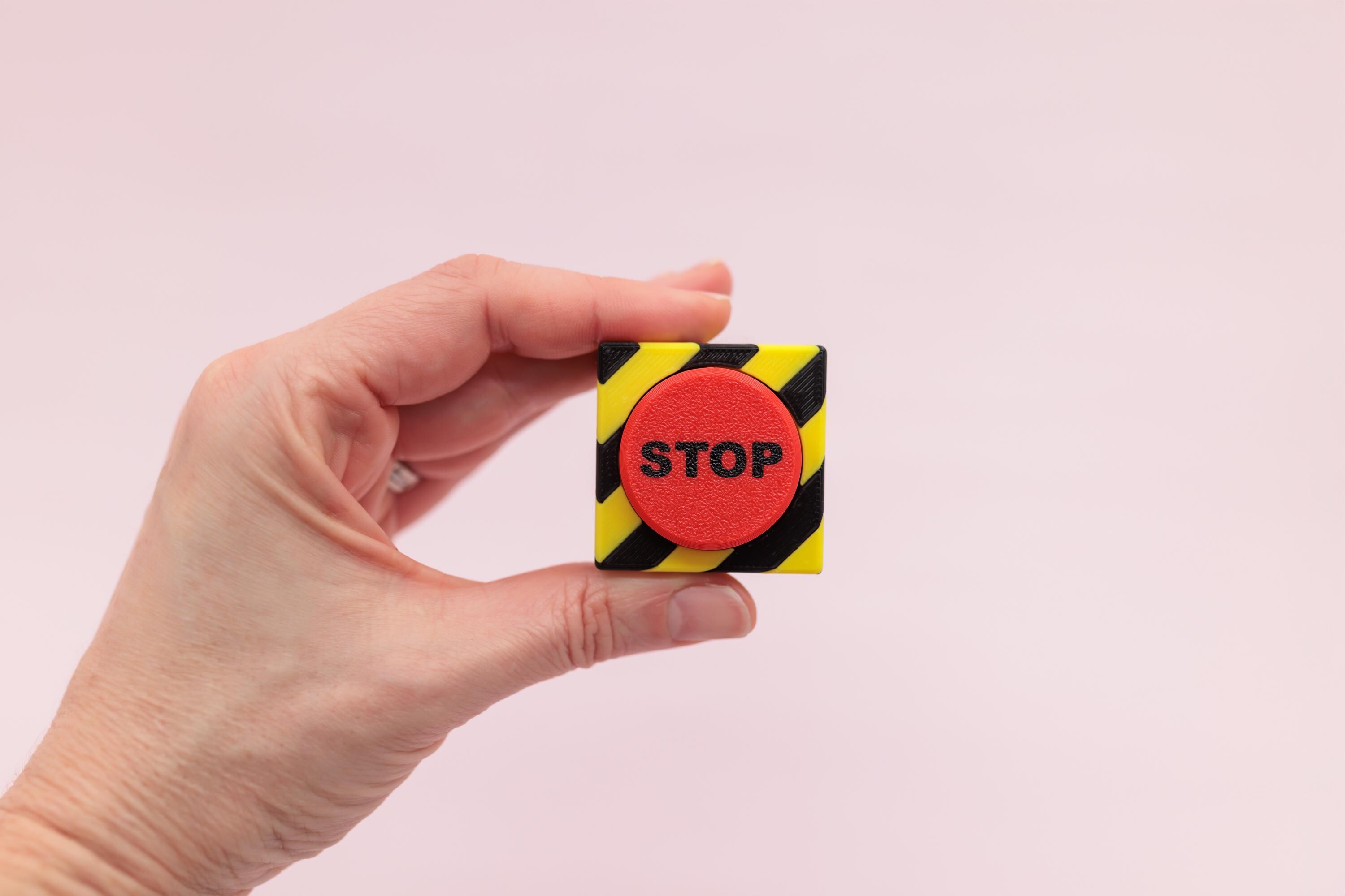 Clicky Red Button 3D Printed Panic Button Fidget Clickers, Big Red Stop Button Clickers ...