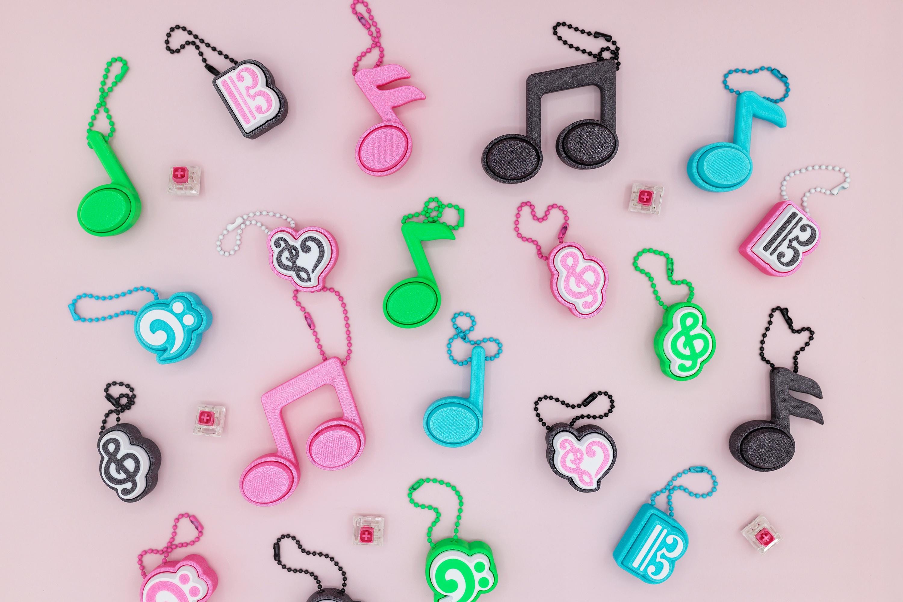 3D Printed Music Notes Fidget Clickers, Super Clicky 3D Printed