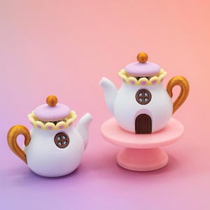 Mini Teapot Cottage Fidget Clicker | 3D Printed Cottagecore Clicky Desk Fidget | Tea Party Favors