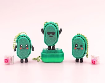 Pickle Shaped Fidget Clicker Keychain, Cute 3D Printed Clicky Fidgets with Keyboard Switches Inside, Fun Gift, Pickle Themed Party Favors