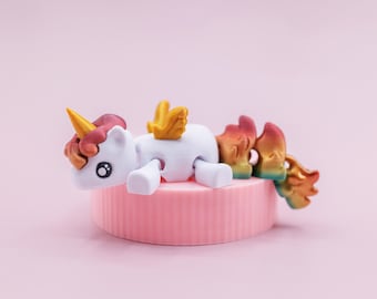 3D Printed Articulating Unicorn Fidgets, Little Unicorn Gift, Rainbow Unicorn Party Favors, Small Unicorn Figurine Decoration, Cute Fidgets