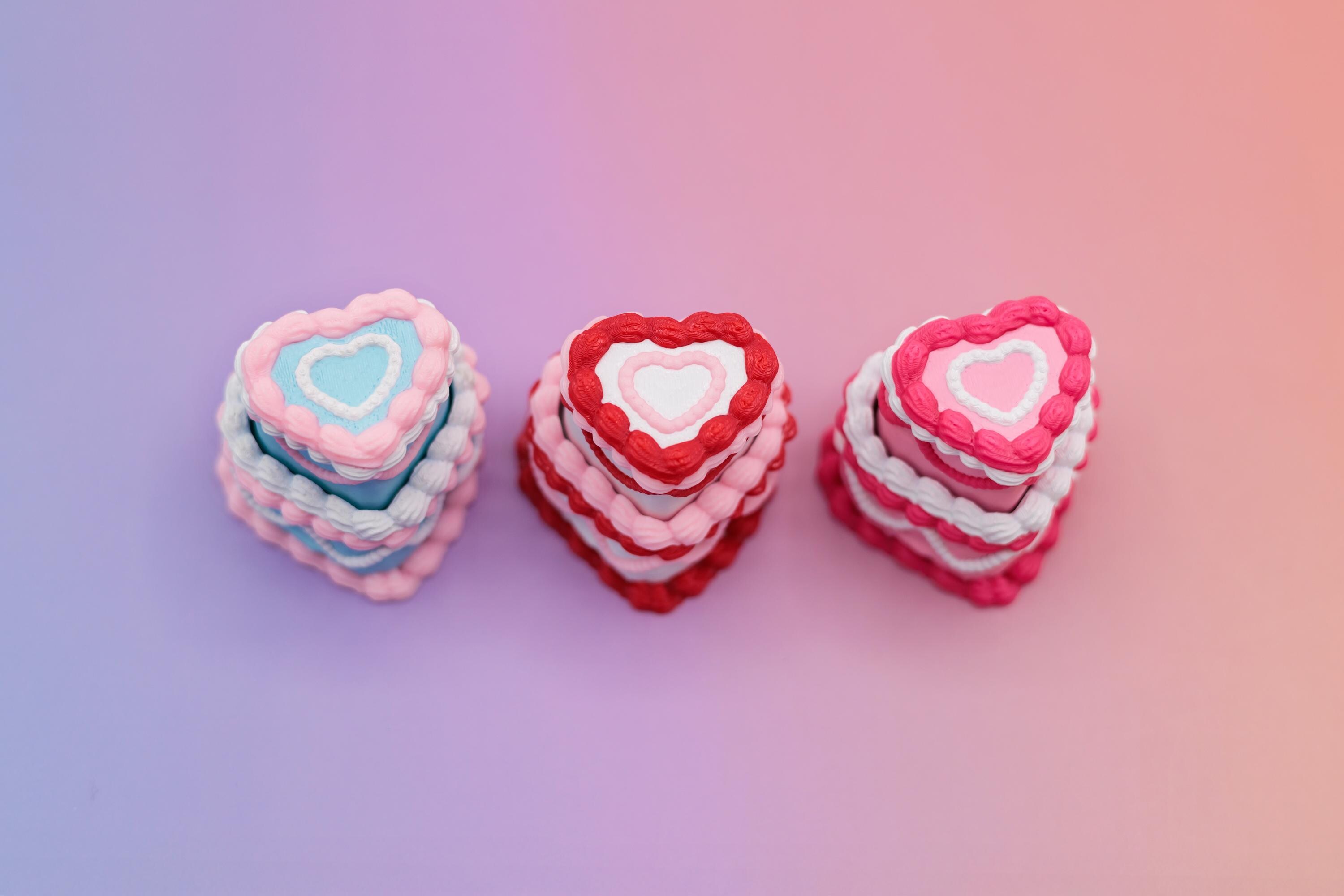 Mini Vintage Heart Cake Fidget Clicker | 3D Printed Clicky Fidgets With ...