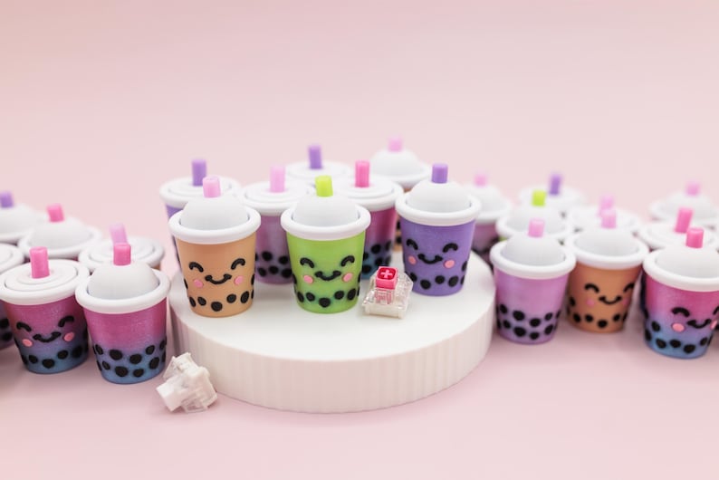 Cute Boba Fidget Clicker Keychain, 3D Printed Clicky Fidgets With ...