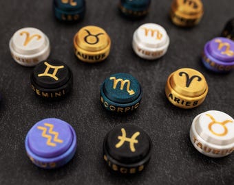 Llavero con mecanismo de clic del horóscopo, bonito regalo del zodíaco, original detalle para fiestas de astrología, juguete antiestrés con clic impreso en 3D con interruptores de teclado en el interior.