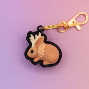 3D printed jackalope fidget clicker keychain