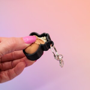 3D printed jackalope fidget clicker keychain