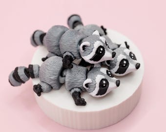 Little Raccoon Fidget, Cute 3D Printed Articulated Raccoon, Fun Mini Animal Party Favors, Unique Classroom Rewards, Cute Trash Panda Gift