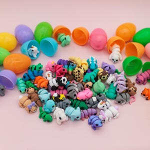Tiny 3D printed articulated animal fidget toys for easter eggs