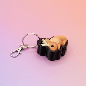 3D printed jackalope fidget clicker keychain