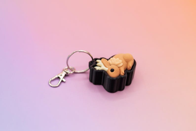 3D printed jackalope fidget clicker keychain