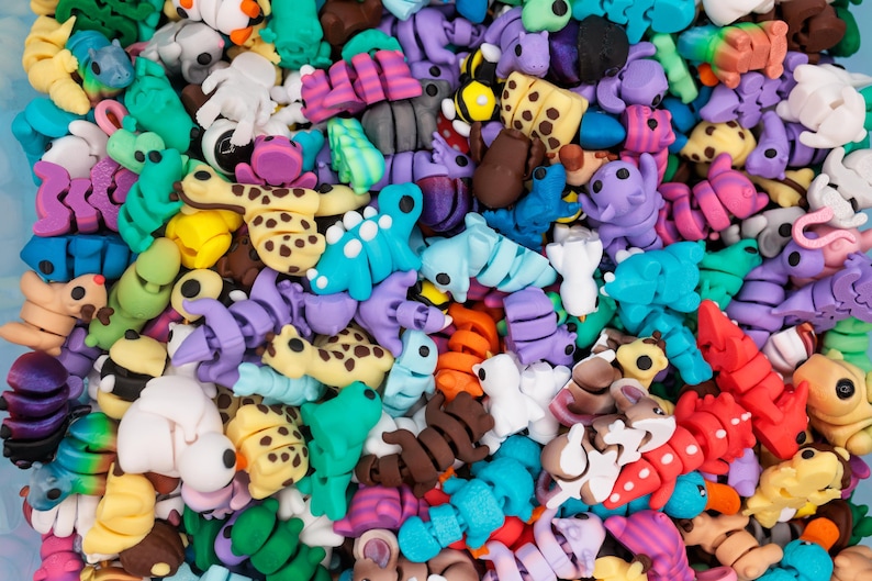 3D printed tiny animal fidget toys