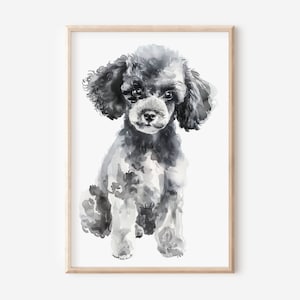 Grey Poodle Watercolor Print Wall Art for Dog Lovers Gift for Dog Mom Poodle Poster