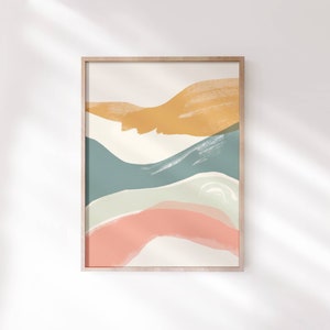 Abstrakt Pastell Wand Kunst Druck Galerie Wand Modernes minimalistisches Textil Poster Weiche Farben Gelassene Wandkunst